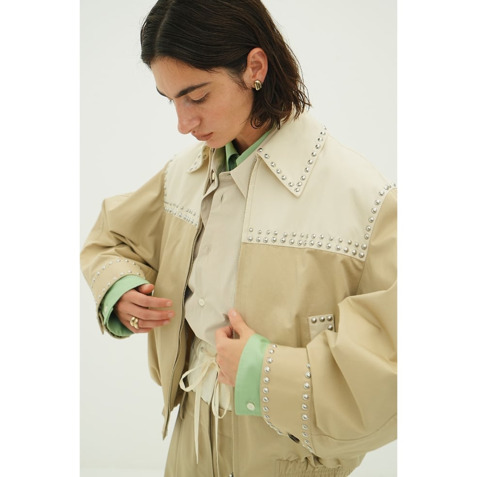 CLANE クラネ “W COLOR STUDDED DRIZZLER JACKET” ダブル