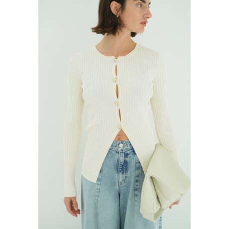 CLANE クラネ “W FACE GOLD BUTTON KNIT TOPS” ダブルフェイスゴールドボタンニットトップス