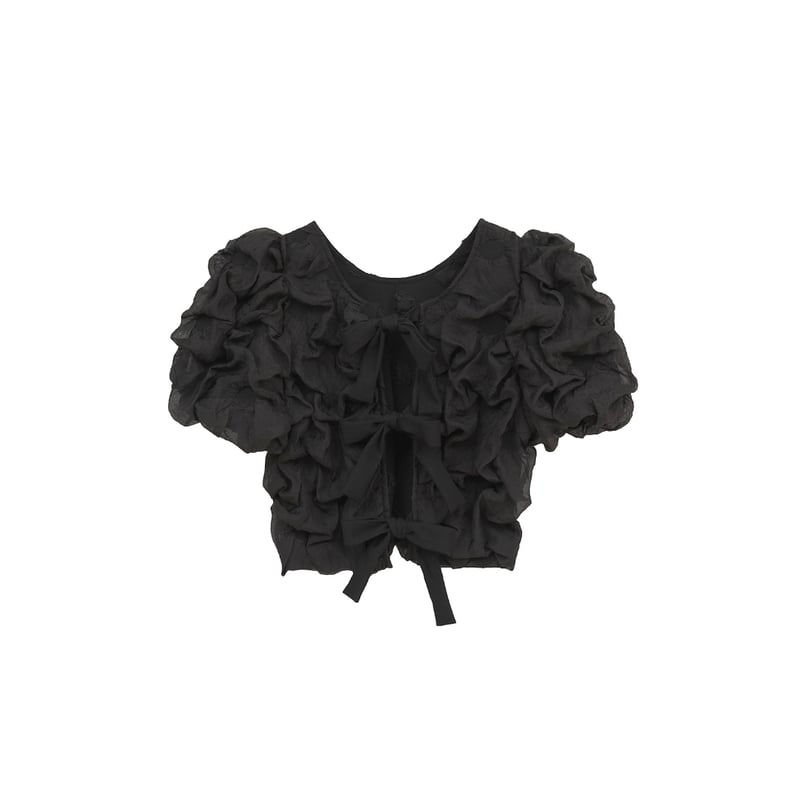 CLANE クラネ　W FACE CLOUD PUFF SLEEVE TOPS クラネ CLANE W FACE CLOUD PUFF SLEEVE TOPS （BLACK