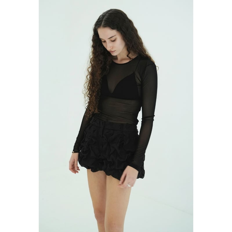 CLANE クラネ “SHEER TULLE TOPS” シアーチュールトップス | t / wo