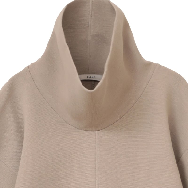 CLANE クラネ STAND NECK WIDE TOPS BEIGE