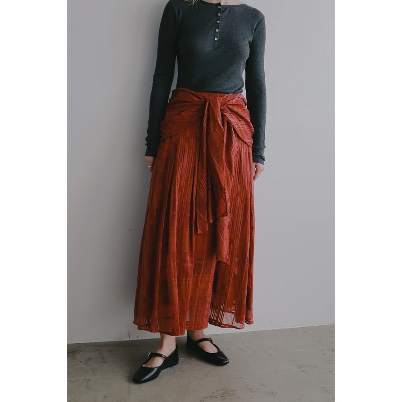 CLANE クラネ “SHEER CHECK FLARE SKIRTS” シアーチェックフレア