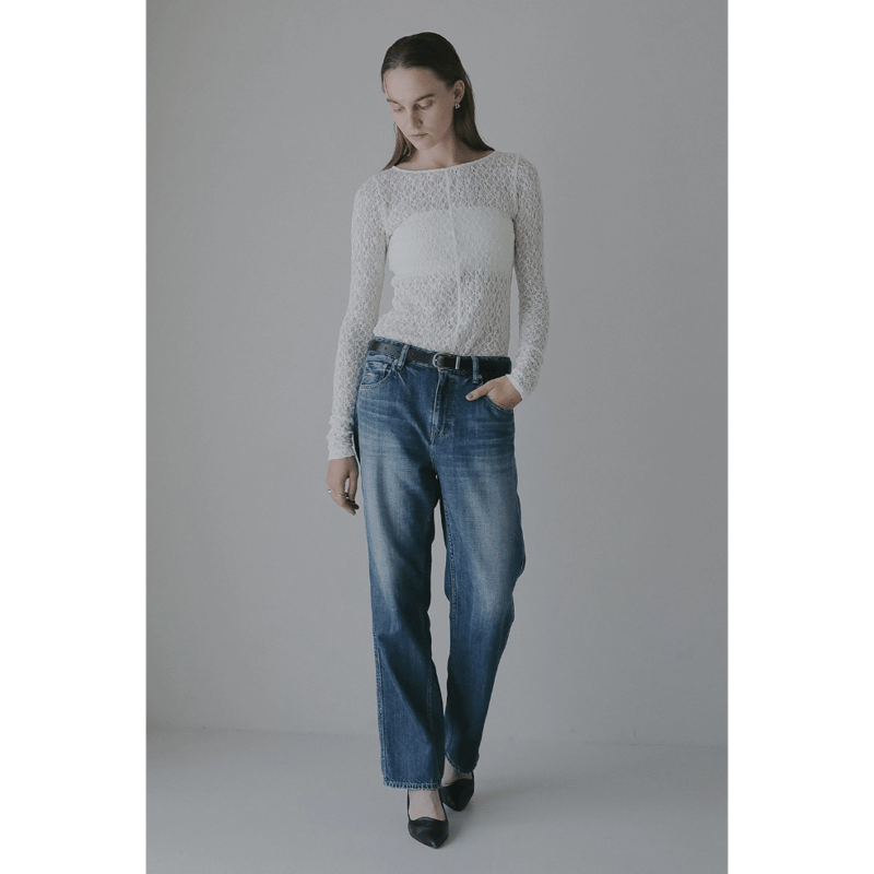 MANOF マノフ トップス MANOF (マノフ) CURVE SLEEVE KNIT TOPS / カーブスリーブニット