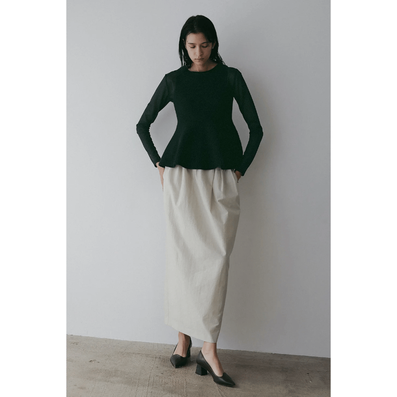 MANOF マノフ “RIB PEPLUM KNIT TOPS” リブペプラムニット