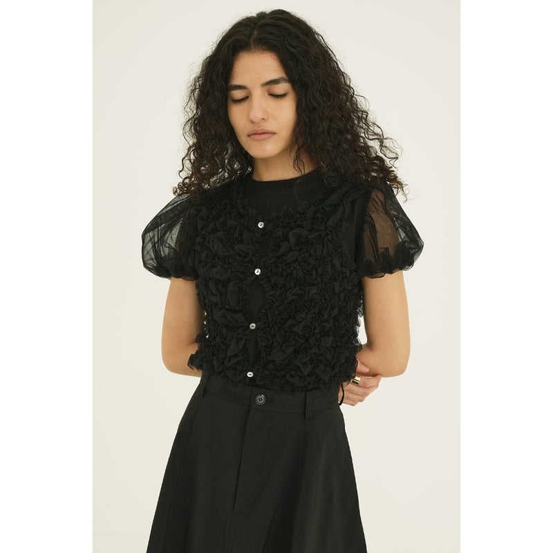 CLANE クラネ “TULLE VEST LAYERED TOPS” チュールベストレイヤー 