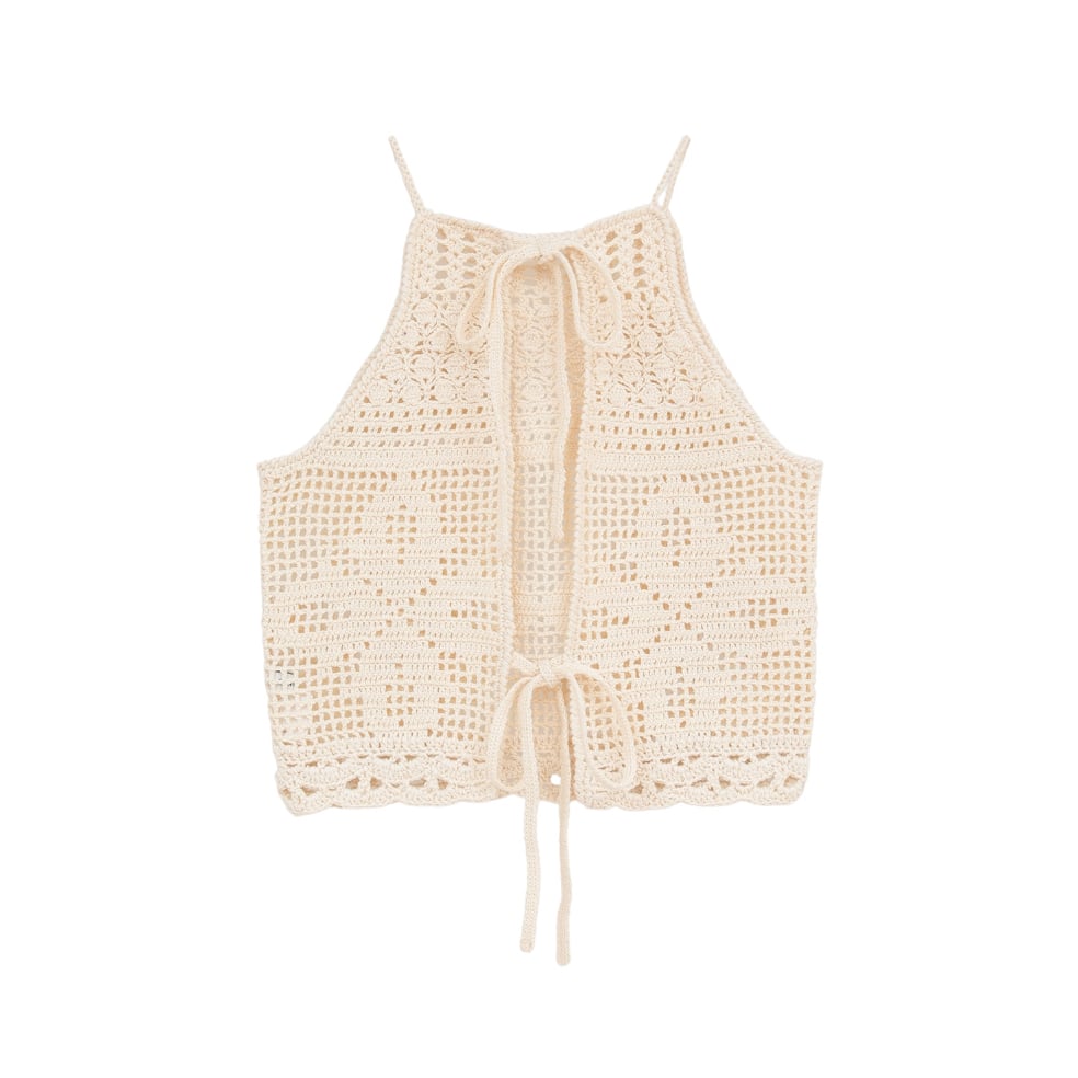 CLANE クラネ “CROCHET CAMI KNIT TOPS” クロシェキャミニットトッ