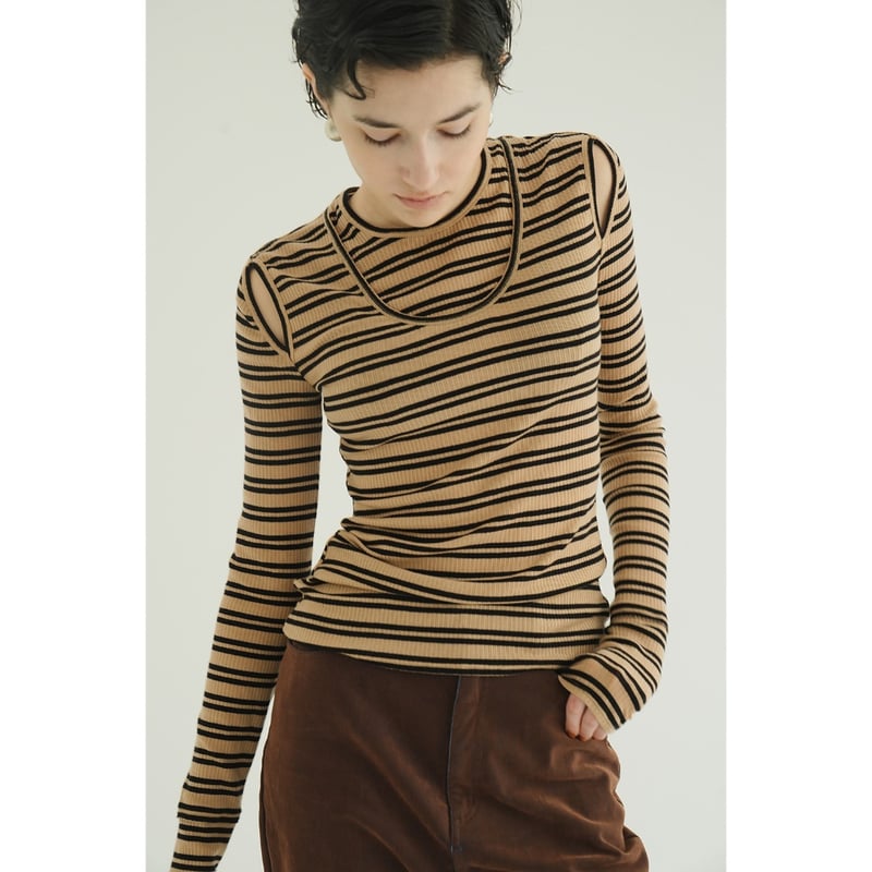 CLANE クラネ “LAYERED SHOULDER CUT TOPS” レイヤードショルダ