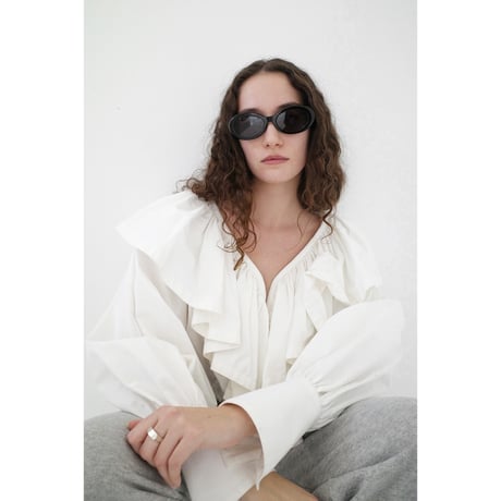 CLANE クラネ “FRILL COLLAR SHORT BLOUSE” フリルカラーショートブラウス