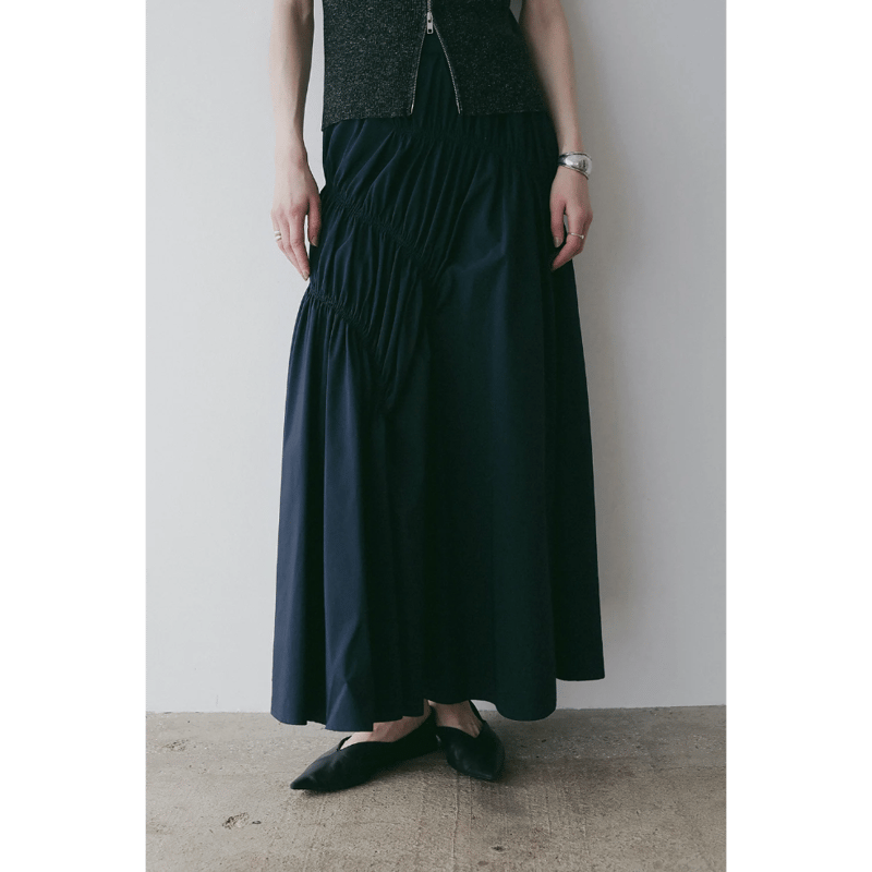 MANOF マノフ “SHIRRING FLARE SKIRT” シャーリングフレア
