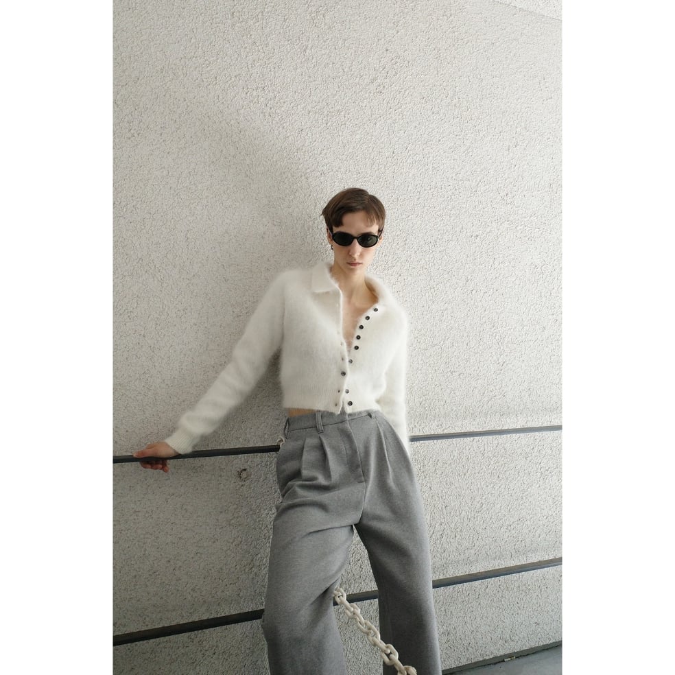 CLANE クラネ “ANGORA SHORT KNIT CARDIGAN” アンゴラショート