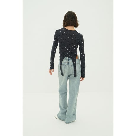 CLANE クラネ “STUDDED BIJOU SHEER TOPS” スタッズビジューシアートップス