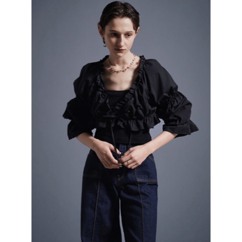 MECRE メクル “ギャザーショートボレロ” | t / wo 