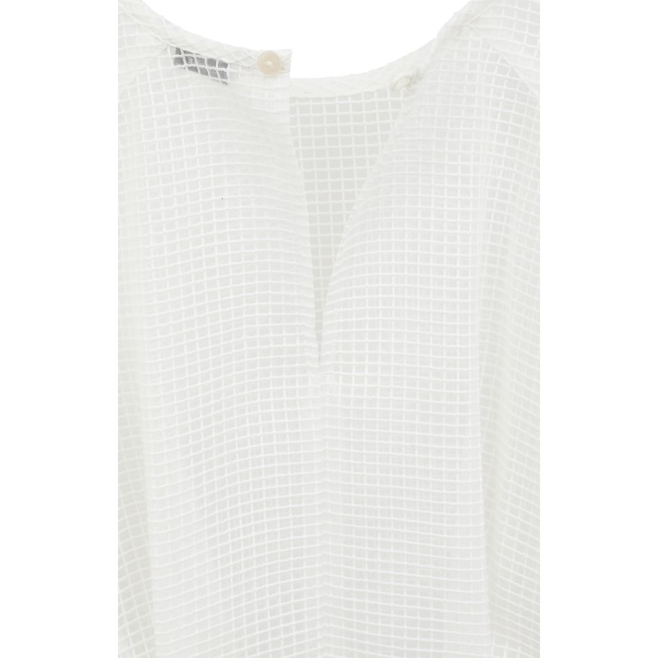 CLANE クラネ “SHEER PLAID VOLUME SLEEVE TOPS” シアープ