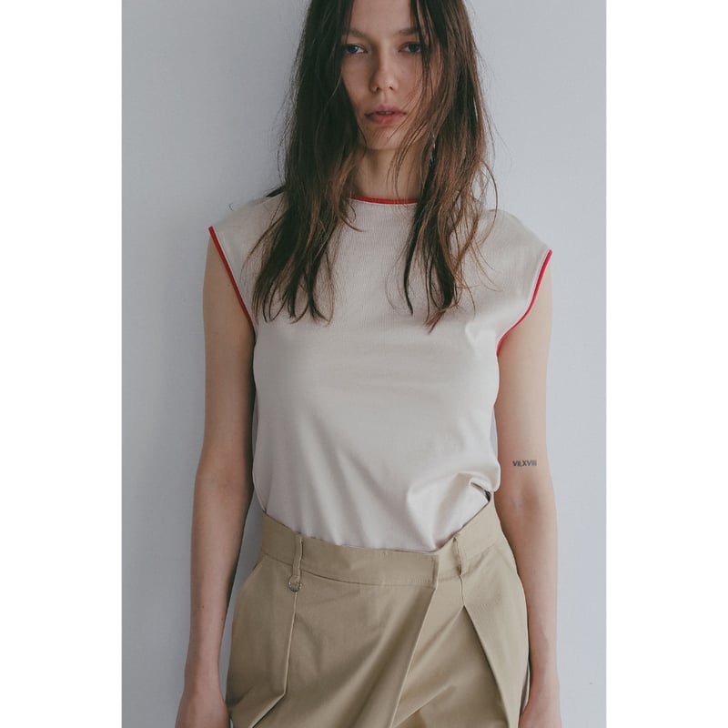 MANOF マノフ “BICOLOR CUT TOPS” バイカラーカットトップス | t / wo