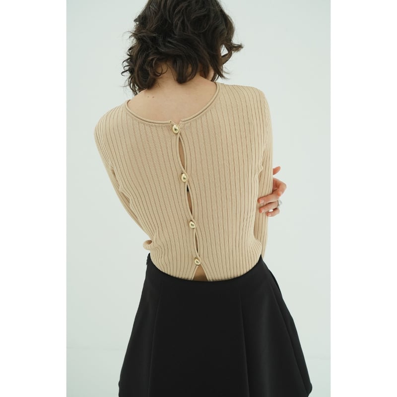 CLANE クラネ “W FACE GOLD BUTTON KNIT TOPS” ダブルフェイ