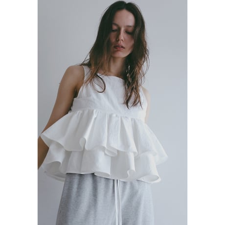 MANOF マノフ “SQUARE TIERED BLOUSE” スクエアティアードブラウス