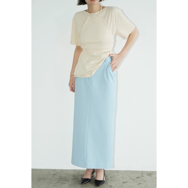 CLANE クラネ “RIB STRIPE STRAIGHT SKIRT” リブストライプスト