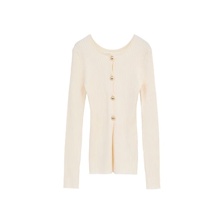CLANE クラネ “W FACE GOLD BUTTON KNIT TOPS” ダブルフェイスゴールドボタンニットトップス