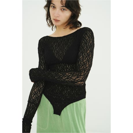 CLANE クラネ “BACK OPEN LACE BODYSUIT” バックオープンレースボディスーツ