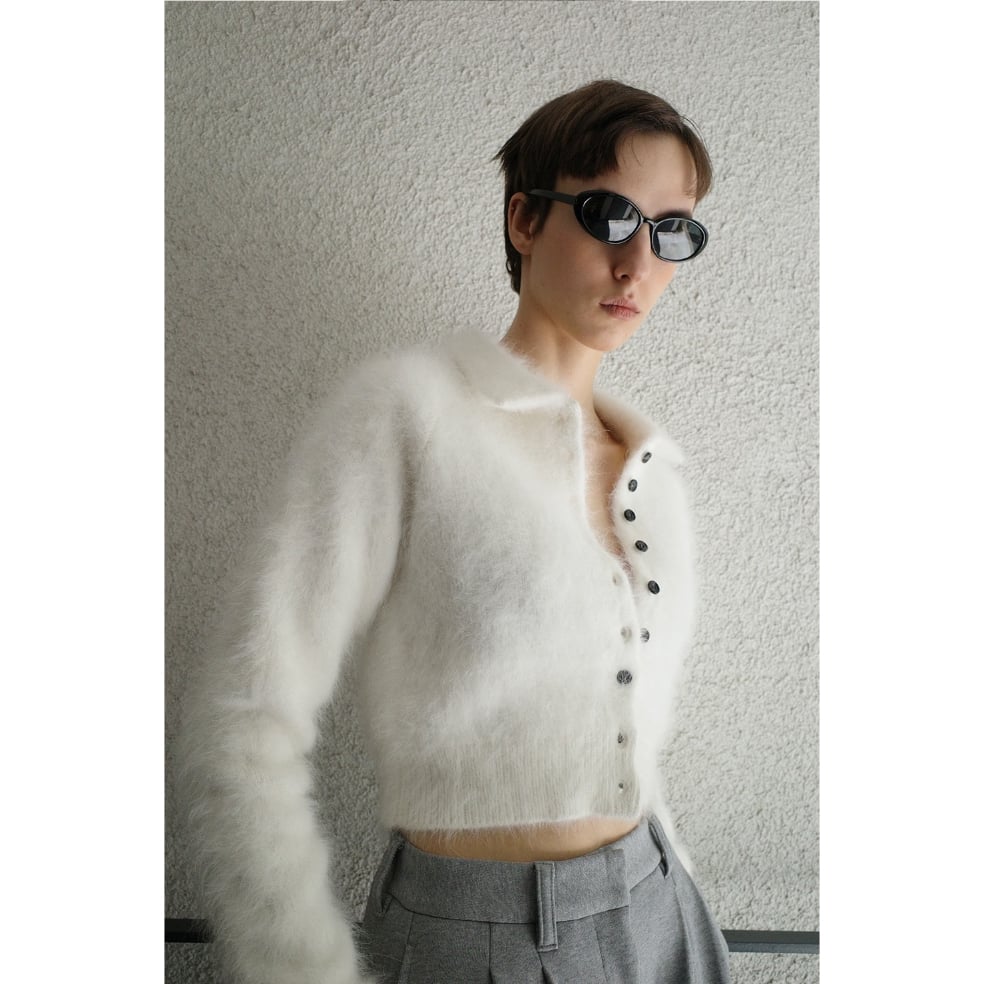 CLANE クラネ “ANGORA SHORT KNIT CARDIGAN” アンゴラショート