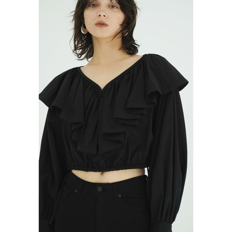 CLANE クラネ “FRILL COLLAR SHORT BLOUSE” フリルカラーショー