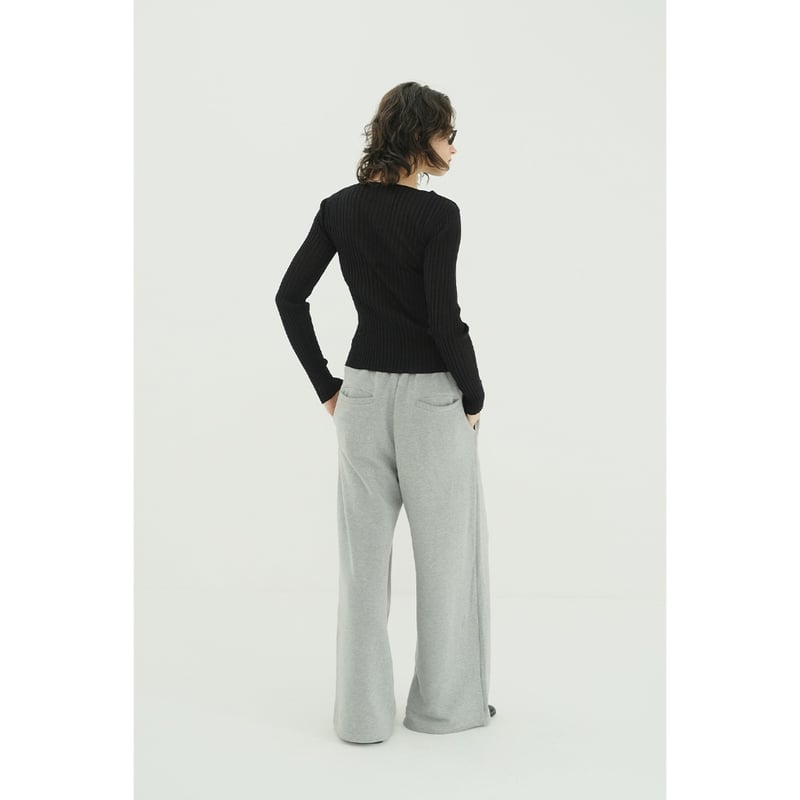 CLANE クラネ “SHEER RIB RIBBON KINT TOPS” シアーリブリボン