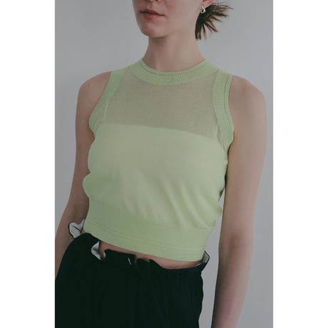 MANOF マノフ “SHEER SLEEVELESS KNIT” シアースリーブレスニット
