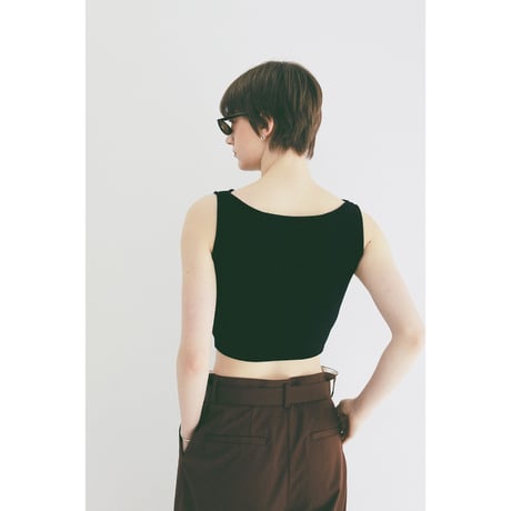 CLANE クラネ “BOAT NECK SHORT KNIT TANK TOPS” ボートネックショートニットタンクトップス