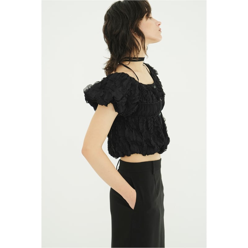 新品タグ付き　クラネ　CLANE トップス　ブラック CLANE - ディープ ブイネック トップス - ブラック - DEEP V NECK TOPS