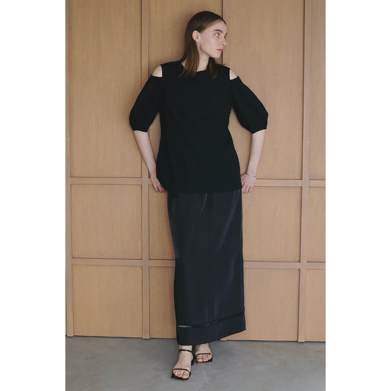 マノフ / MANOF スラッシュショルダートップス - SLASH SHOULDER TOPS - BLACK MANOF マノフ “SLASH SHOULDER TOPS” スラッシュショルダー