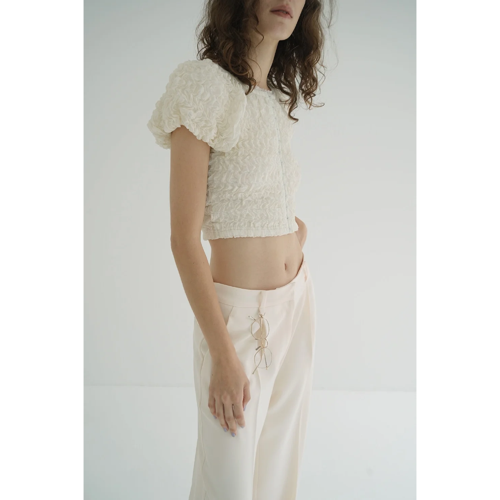CLANE クラネ “SHIRRING PUFF TOPS” シャーリングパフトップス