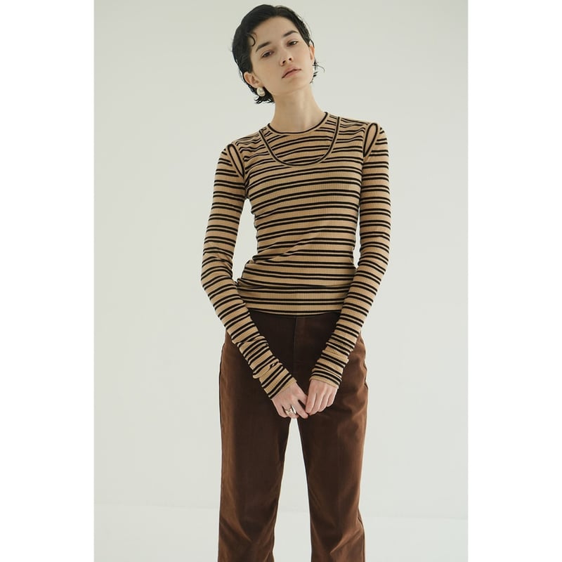 トップス CLANE LAYERED SHOULDER CUT TOPS CLANE クラネ “LAYERED SHOULDER CUT TOPS” レイヤードショルダ