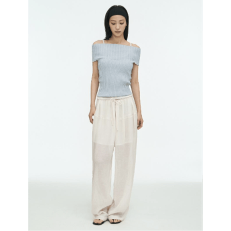 ANGGAE アンゲ “OFF SHOULDER RIB TOP” オフショルダーリブトップ