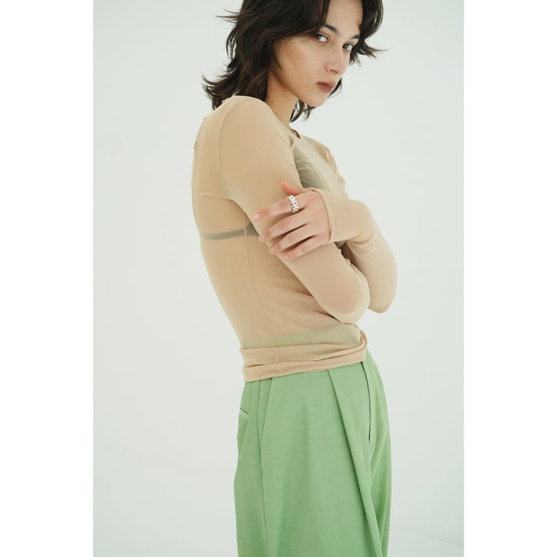 CLANE クラネ “SHEER TULLE TOPS” シアーチュールトップス | t / wo