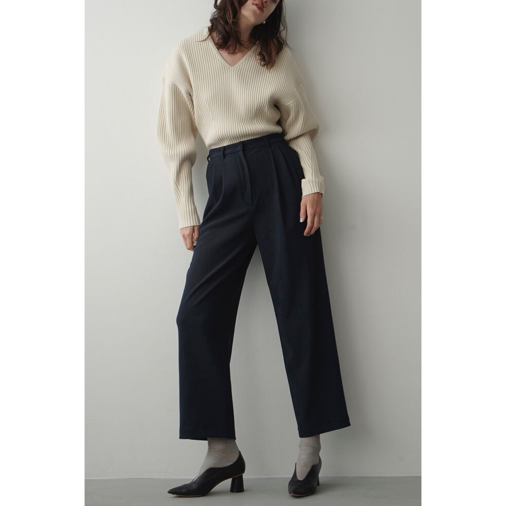 CLANE クラネ “RIB STRIPE TUCK PANTS” リブストライプタックパンツ...