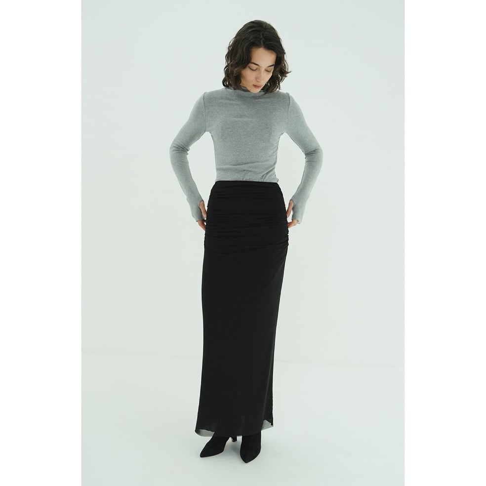 CLANE クラネ “2WAY TULLE GATHERED SKIRT” ツーウェイチュール