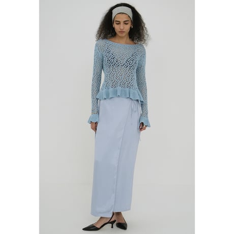 CLANE クラネ “BOAT NECK CROCHET KNIT TOPS” ボートネッククロチェットニットトップス