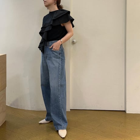 NOUNLESS ナウンレス “UNBALANCE RUFFLE TANK TOP” アンバランスラッフルタンクトップ