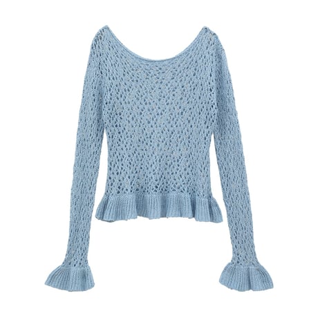 CLANE クラネ “BOAT NECK CROCHET KNIT TOPS” ボートネッククロチェットニットトップス