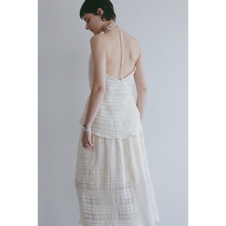 MANOF マノフ “SHIRRING HALTER NECK TOPS” シャーリングホルターネックトップス