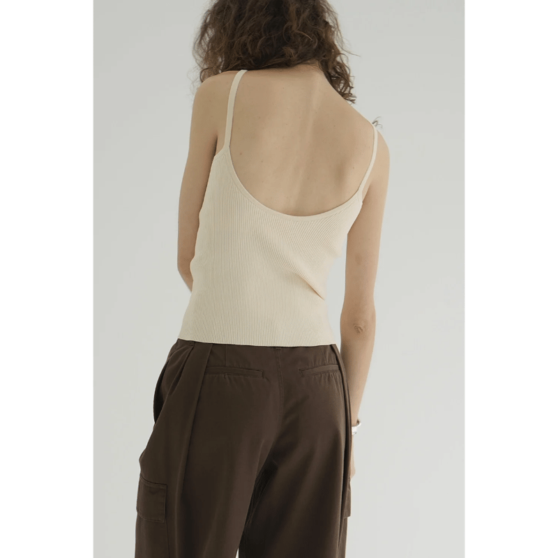 トップス CLANE BOAT NECK NO SLEEVE KNIT TOPS CLANE クラネ “BOAT NECK BACK OPEN KNIT TOPS” ボートネッ