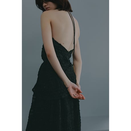 MANOF マノフ “SHIRRING HALTER NECK TOPS” シャーリングホルターネックトップス
