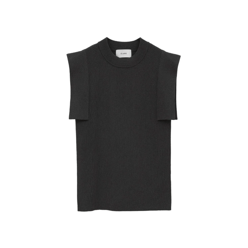 SQUARE SLEEVE GATHER KNIT TOPS クラネ　clane CLANE - スクエアスリーブ ニットトップス - SQUARE SLEEVE KNIT TOPS