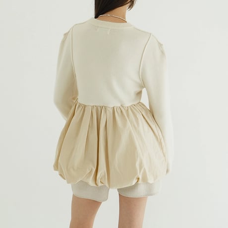 CLANE クラネ “DOCKING POWERSHOULDER KNIT TOPS” ドッキングパワーショルダーニットトップス