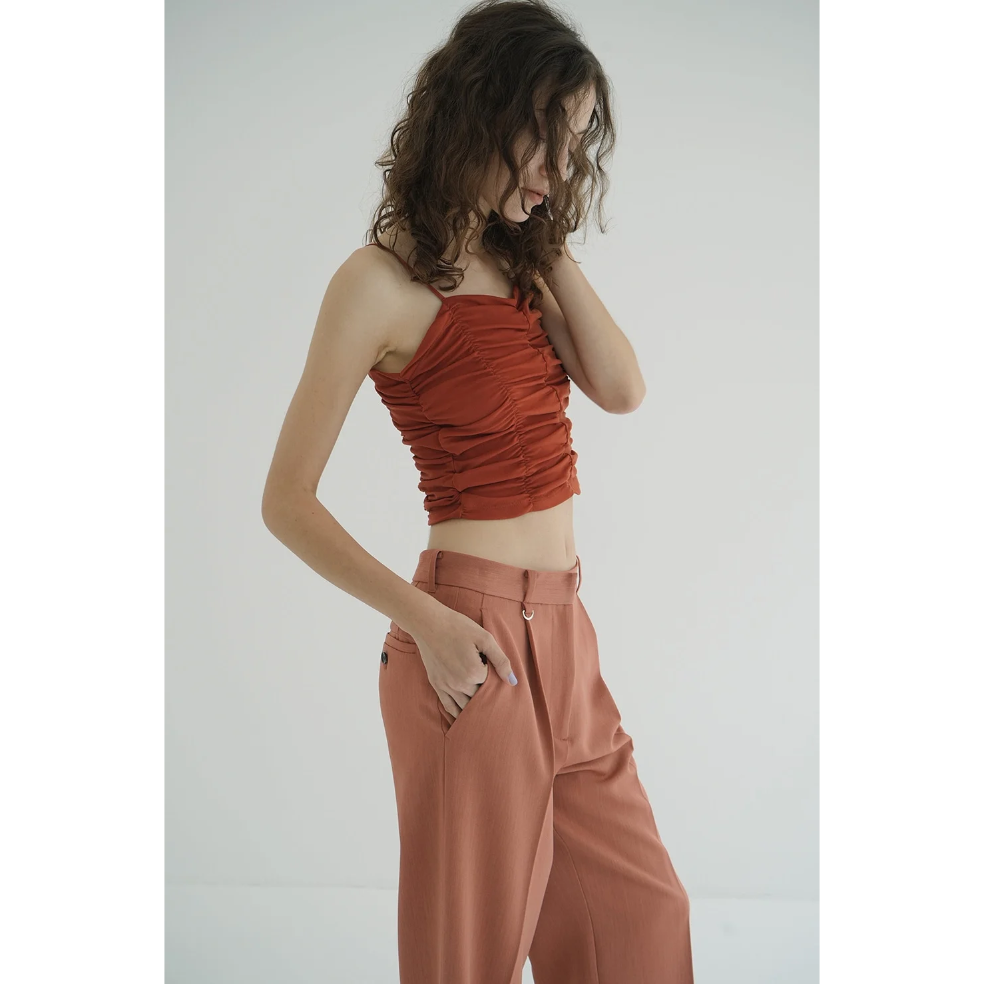 CLANE クラネ “SHIRRING CAMI TOPS” シャーリングキャミトップス |