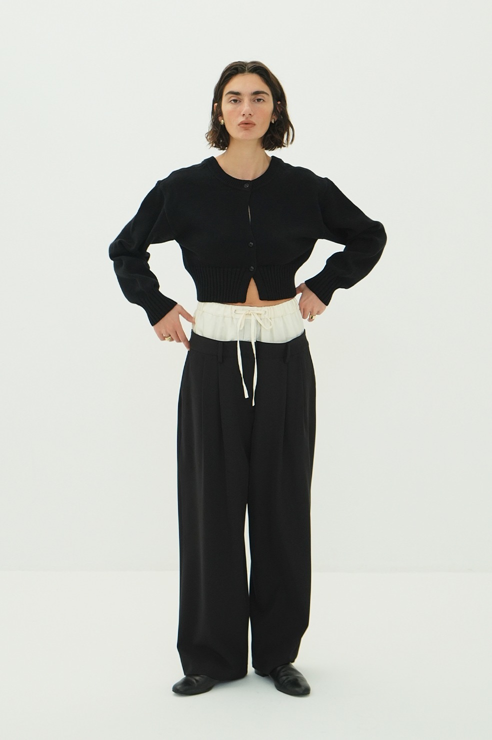 CLANE クラネ “W WAIST WIDE SLACKS” ダブルウエストワイドスラックス