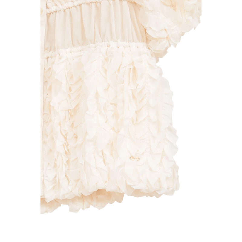 CLANE クラネ “W FACE TOPSTITCHED FRILL TOPS” ダブルフェ
