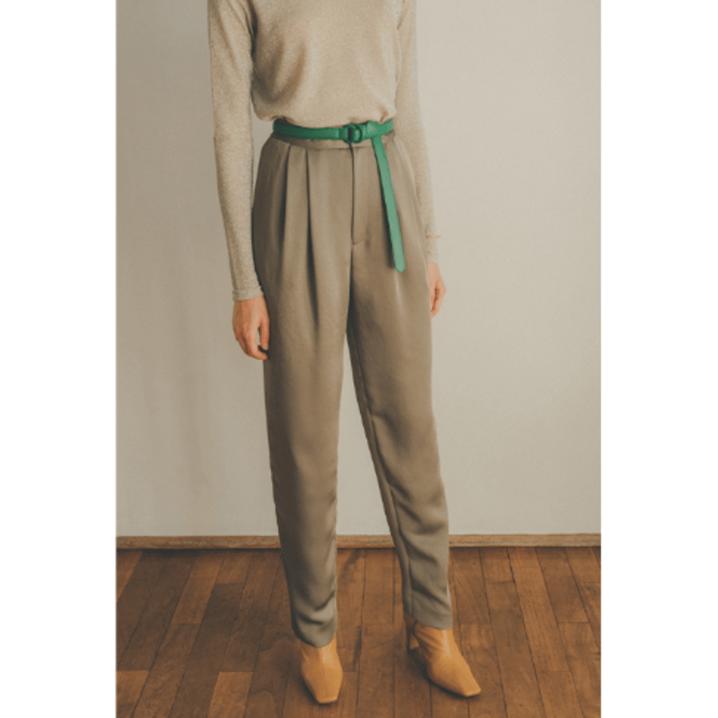 THICK SATIN ONE TUCK PANTS