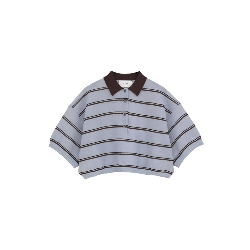 CLANE クラネ “SPONGY SHEER POLO KNIT TOPS” スポンジーシア