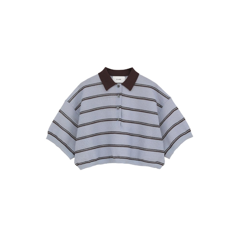 CLANE クラネ “SPONGY SHEER POLO KNIT TOPS” スポンジーシア